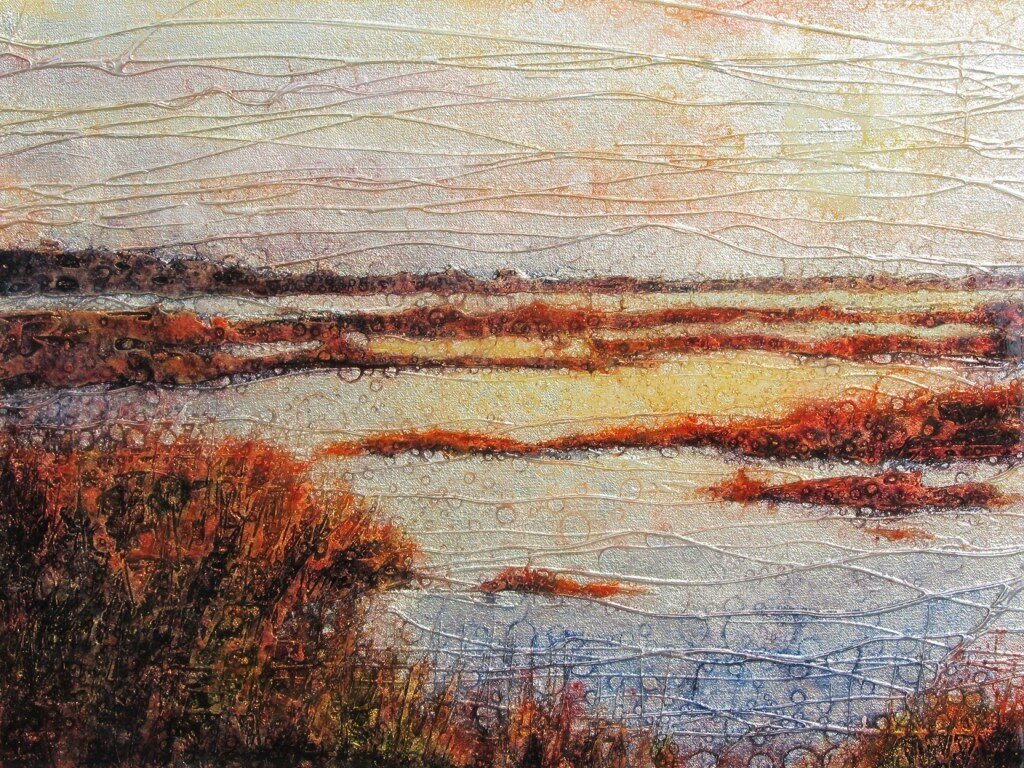 StClaire.-Sunset-over-Sea-Creek-Bay.-18x24-1024x768